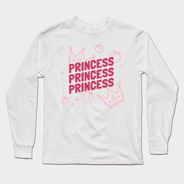 Peach Princess Long Sleeve T-Shirt by Tip Top Tee's